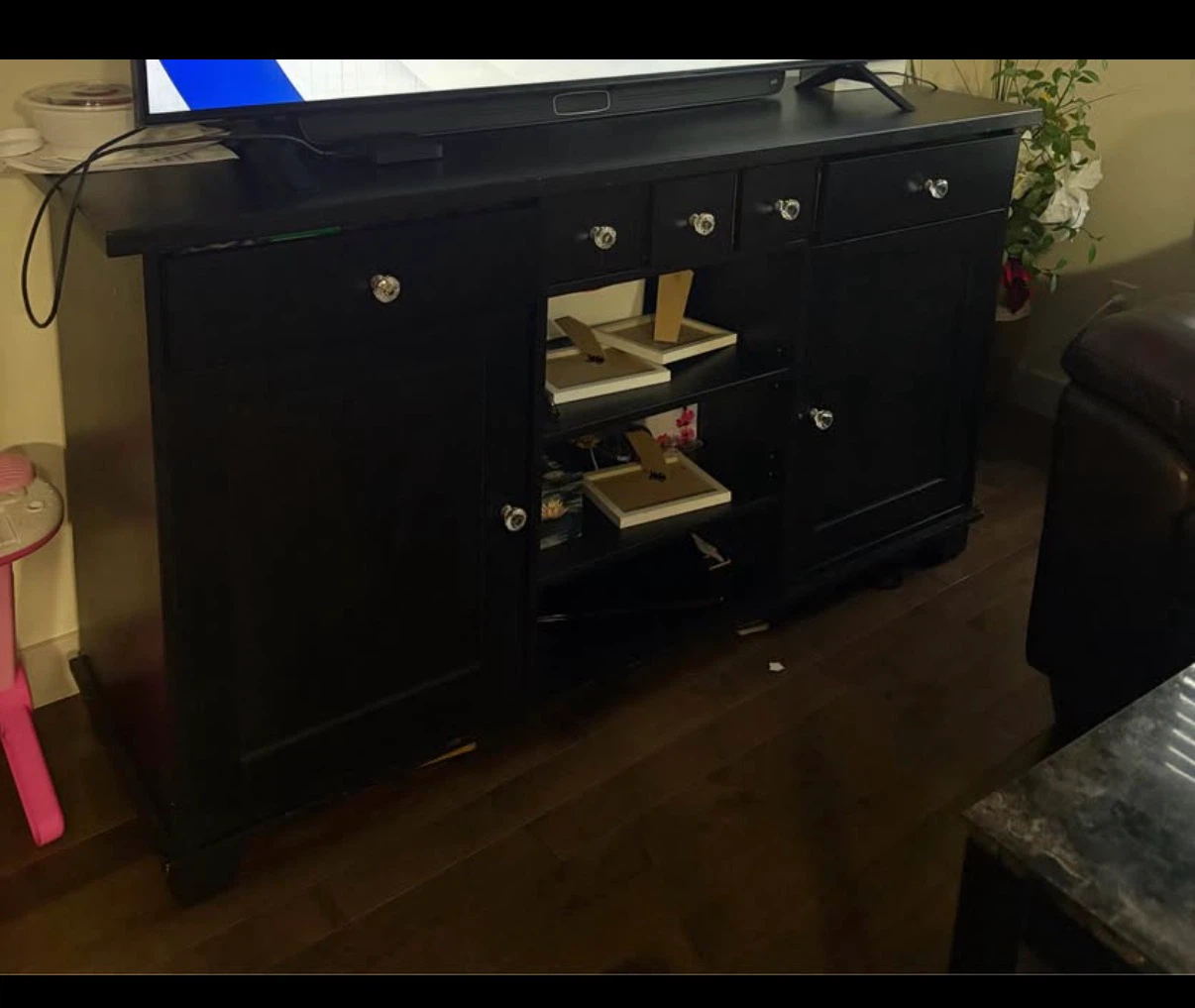 Black Media Console with Storage - photo 3