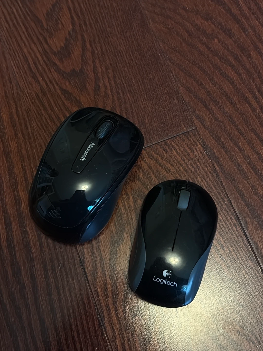Microsoft and Logitech wireless mice