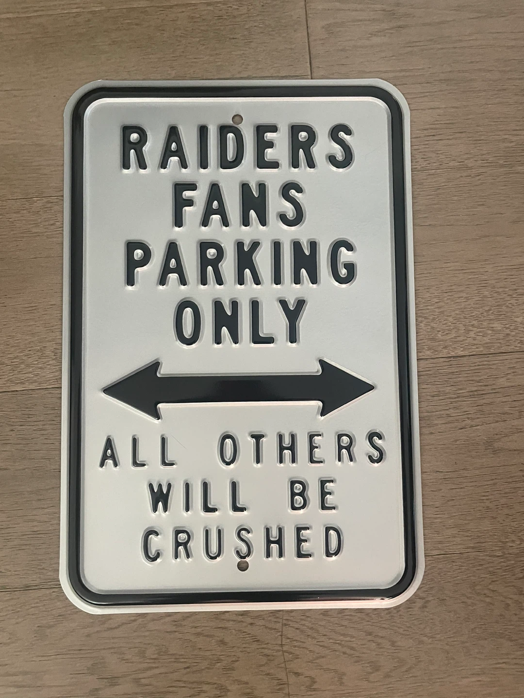 Raiders Fans Parking Only Metal Sign