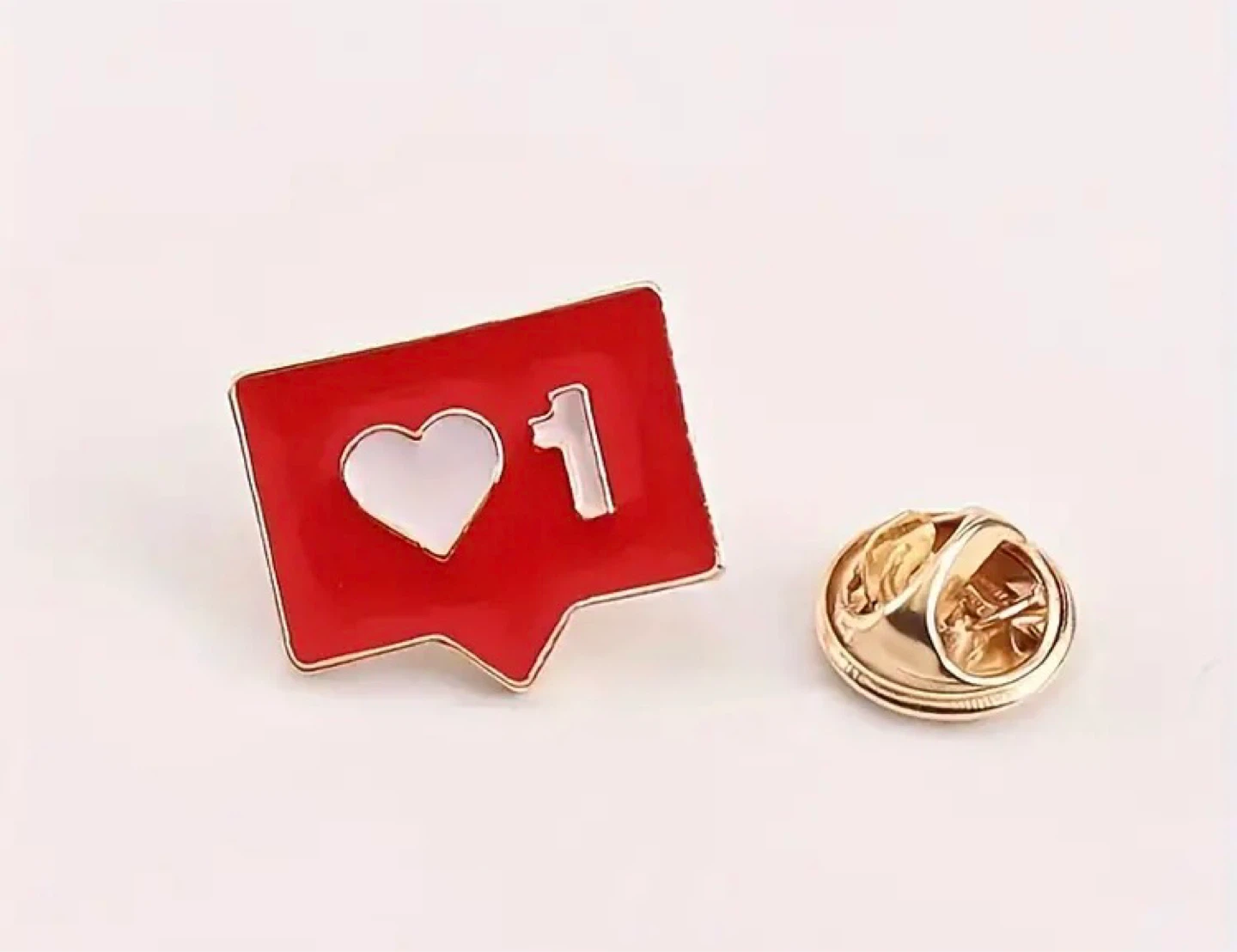 Red Notification Heart Enamel Pin