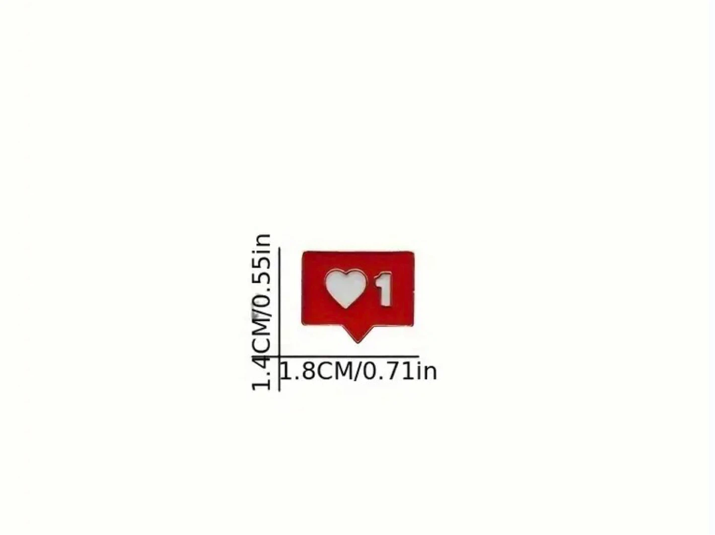 Red Notification Heart Enamel Pin - photo 2