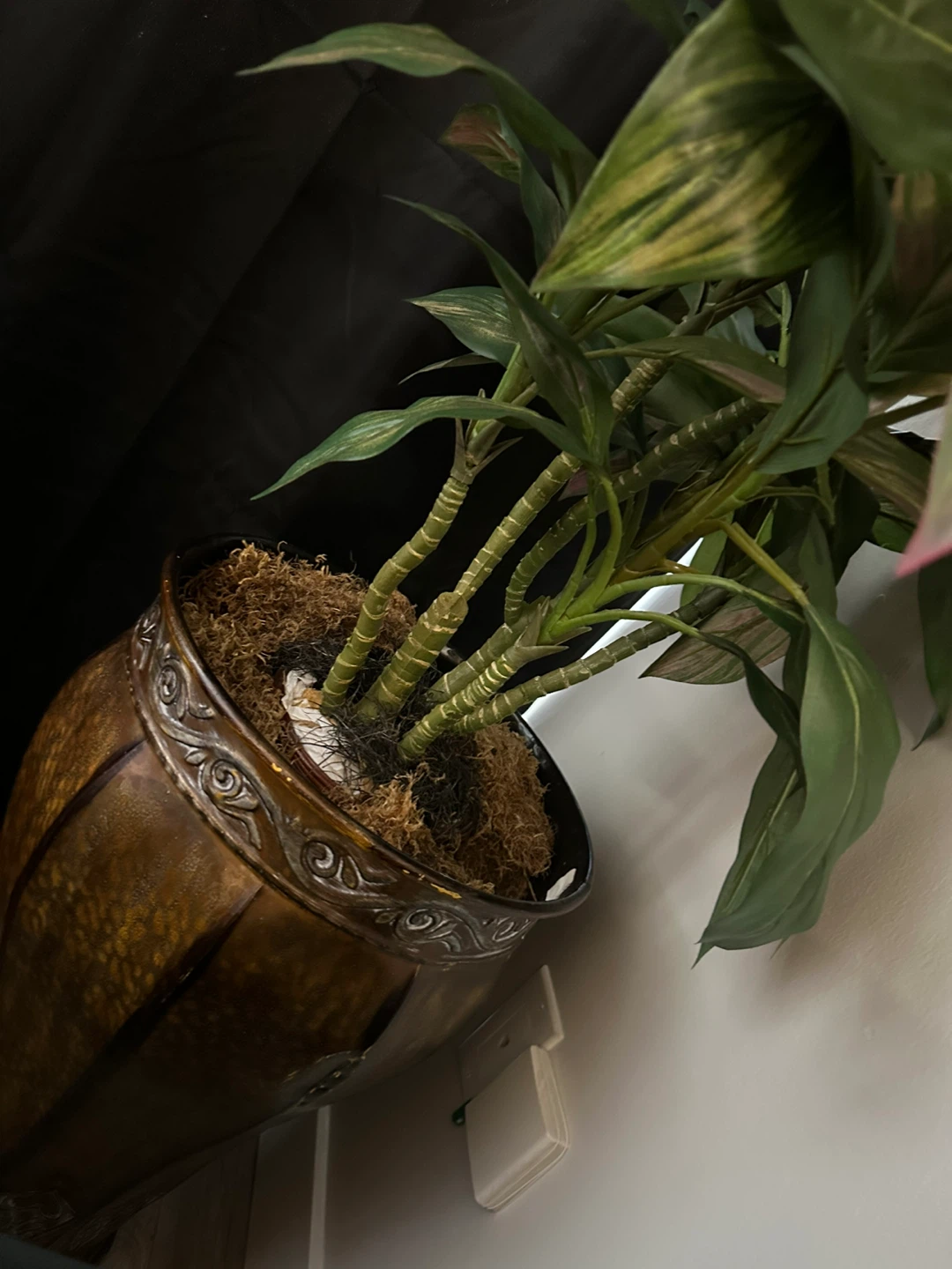 Artificial Decorative Plant in Bronze Pot