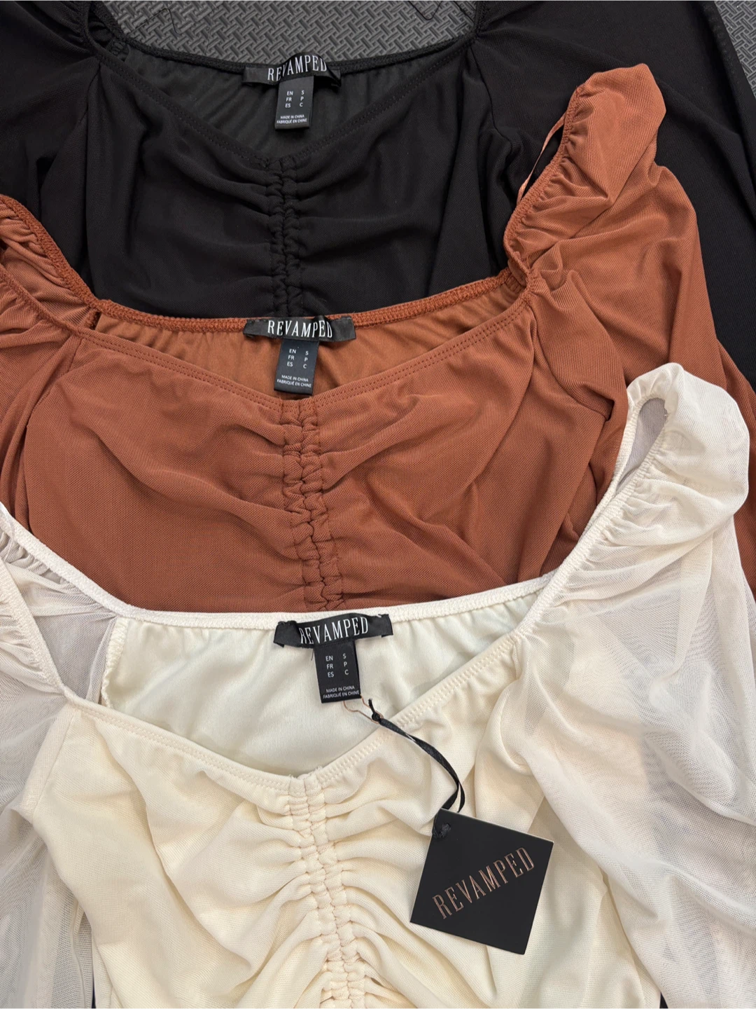 3 Revamped Ruched Mesh Long Sleeve Crop Tops - photo 2
