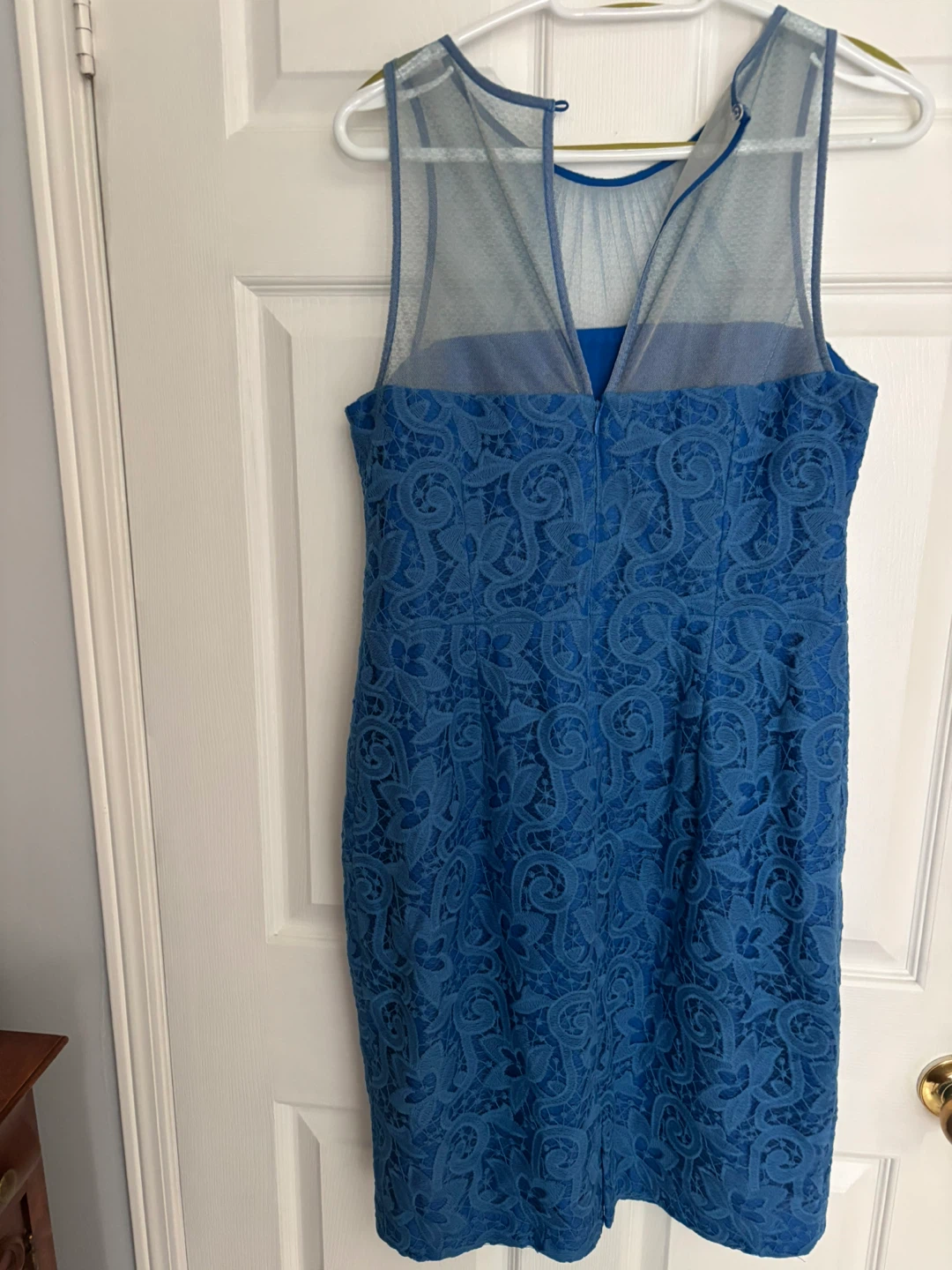 Blue Lace Sleeveless Dress