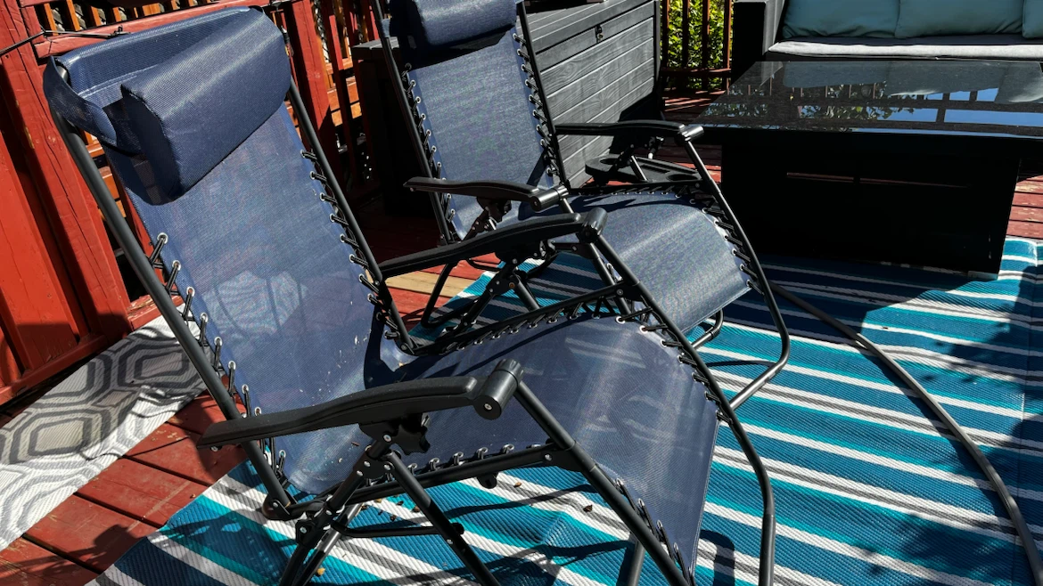 Set of two blue zero gravity chairs - photo 3