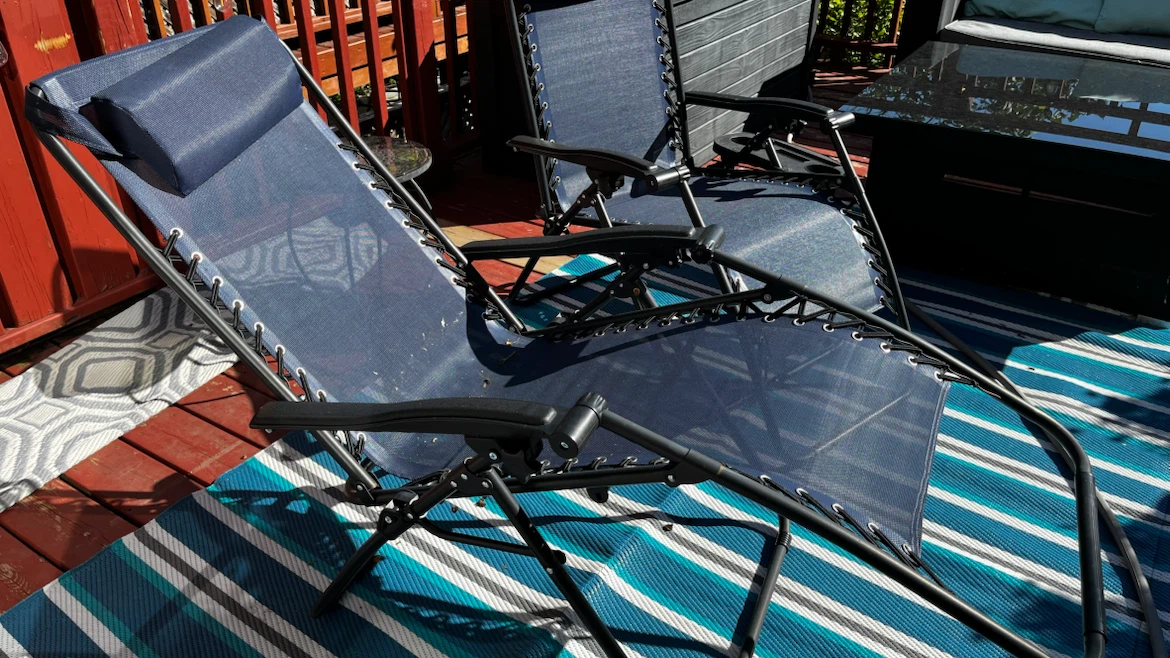 Set of two blue zero gravity chairs - photo 4