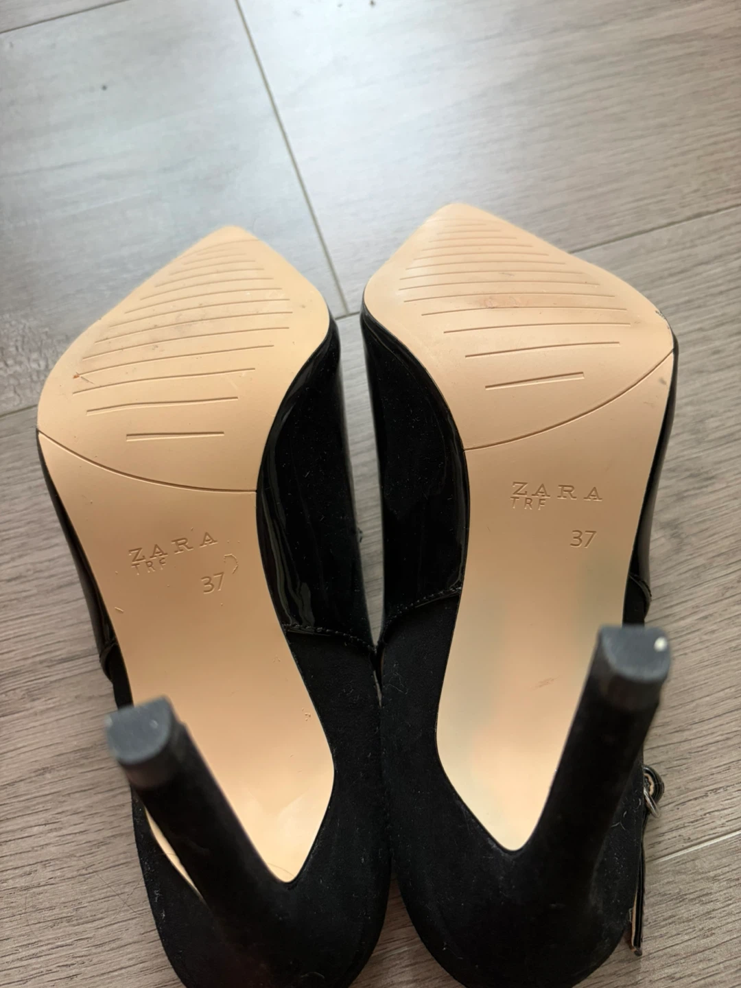 Black Patent/Suede Slingback Heels 37 - photo 2