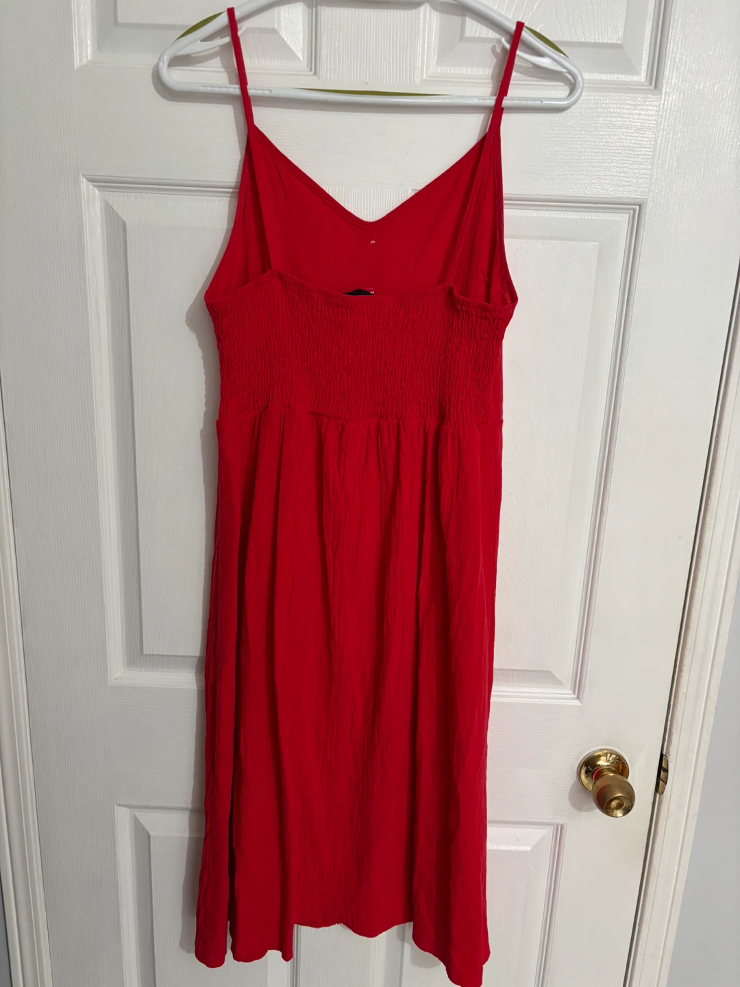 Red button-down midi dress - photo 2