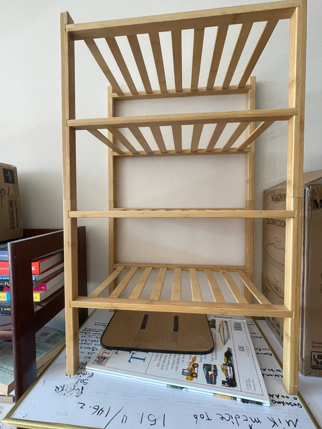 Bamboo Shoe Rack - 4 Tier Stackable Organizer