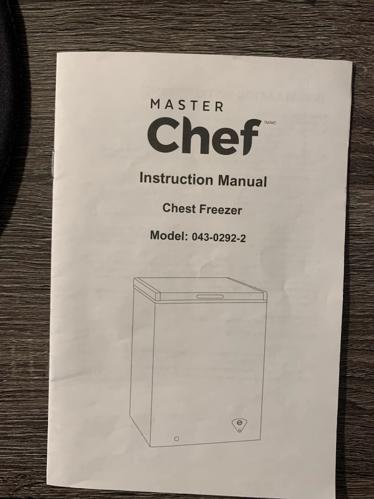 Master Chef Chest Freezer Model 043-0292-2 - photo 5