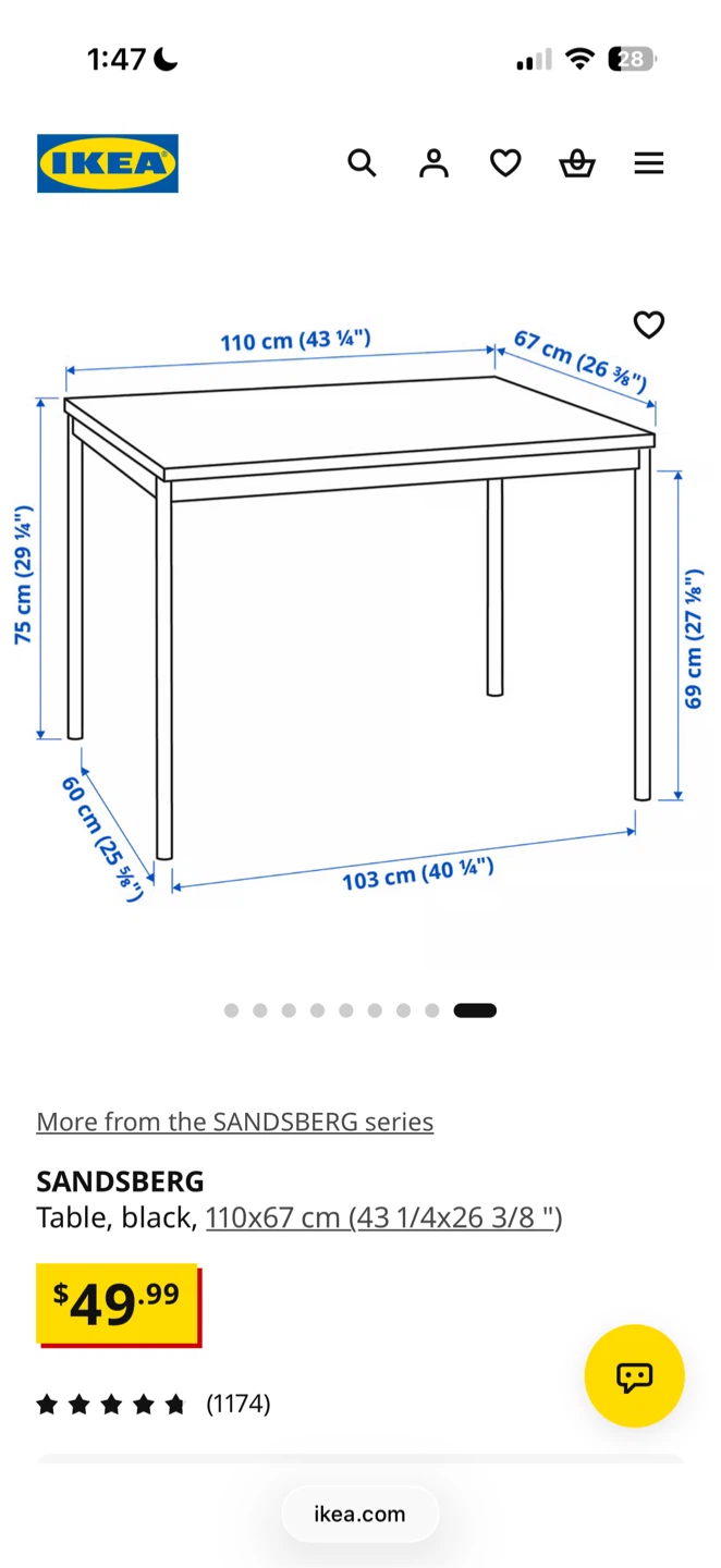 Ikea sandsberg table - photo 3