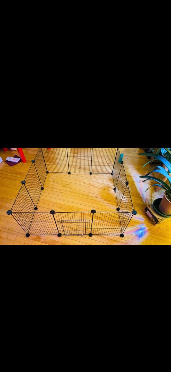 Black Metal Modular Pet Playpen with Door - photo 3
