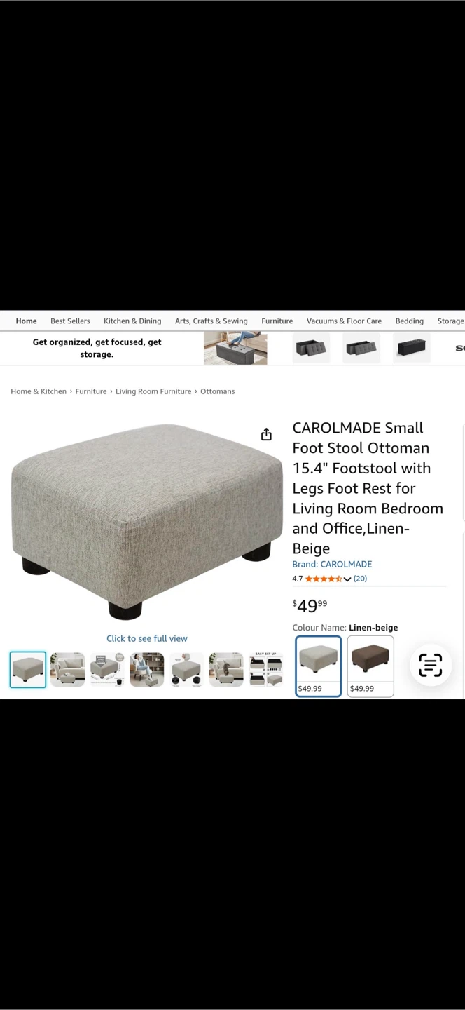 CAROLMADE Small Foot Stool Ottoman
