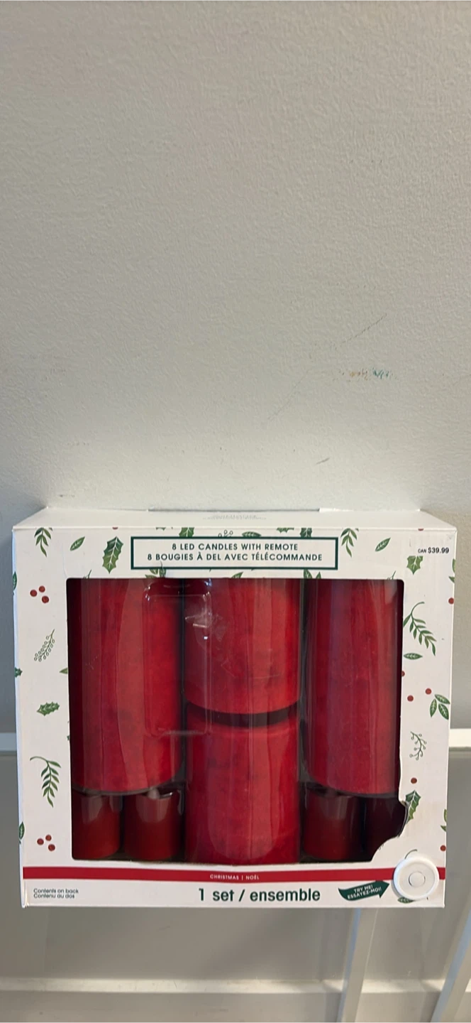 8 Red LED Wax Candles with Remote - photo 5