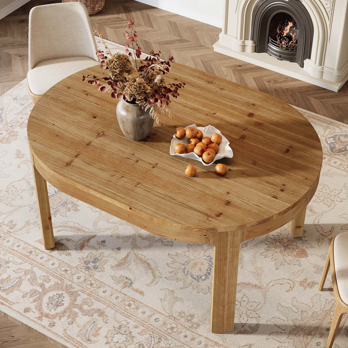 Oval Wood Dining Table
