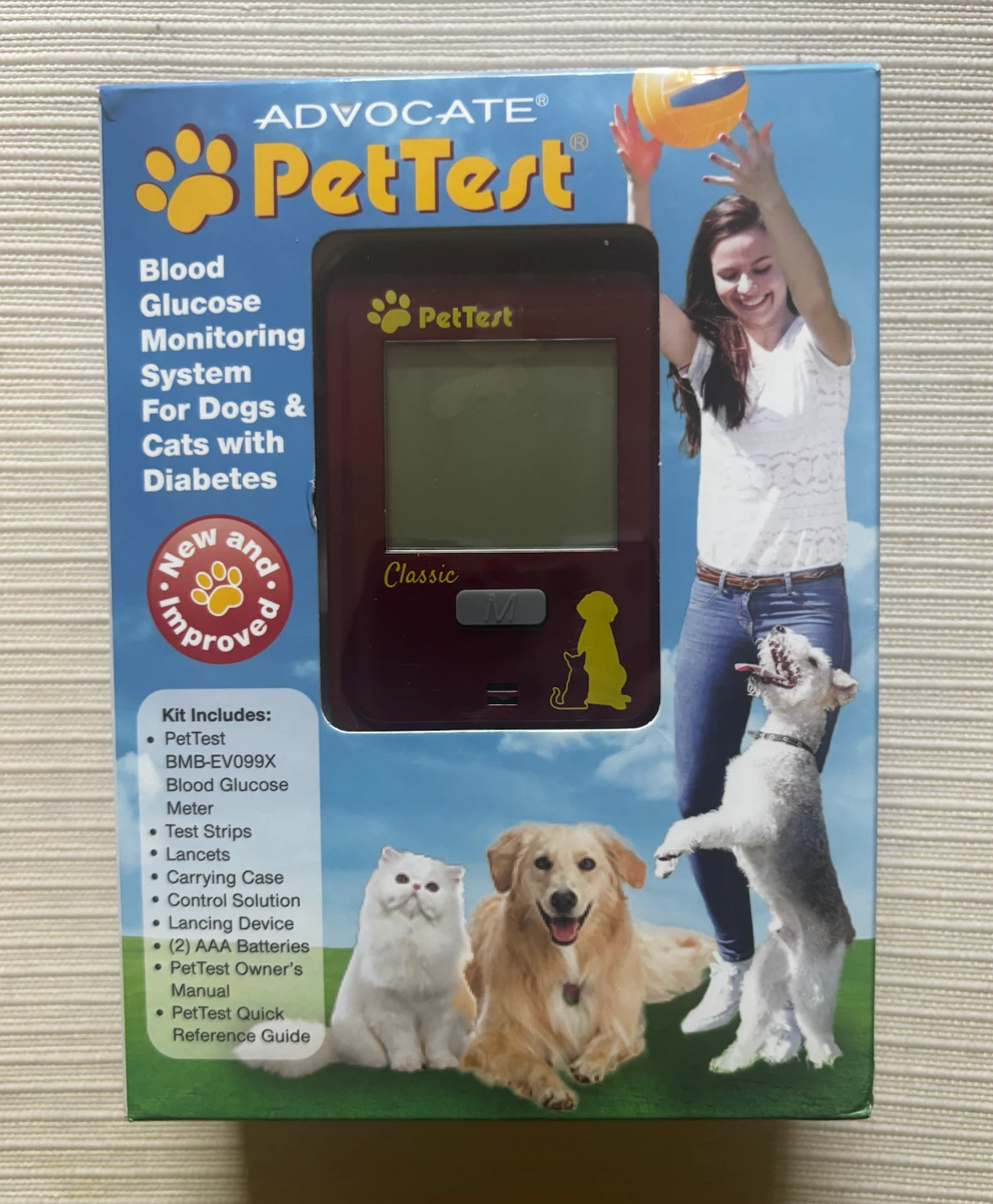 NEW Advocate PetTest Blood Glucose Meter Kit for Dogs & Cats - photo 2