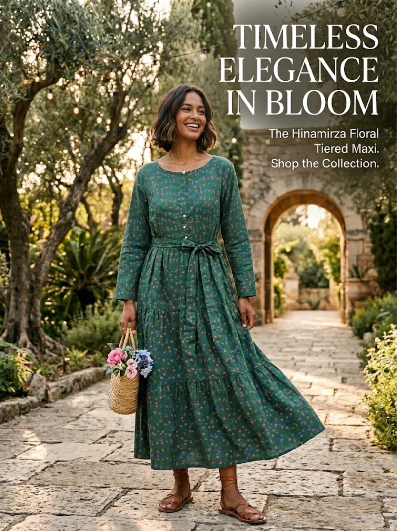 Hinamirza Floral Tiered Maxi Dress