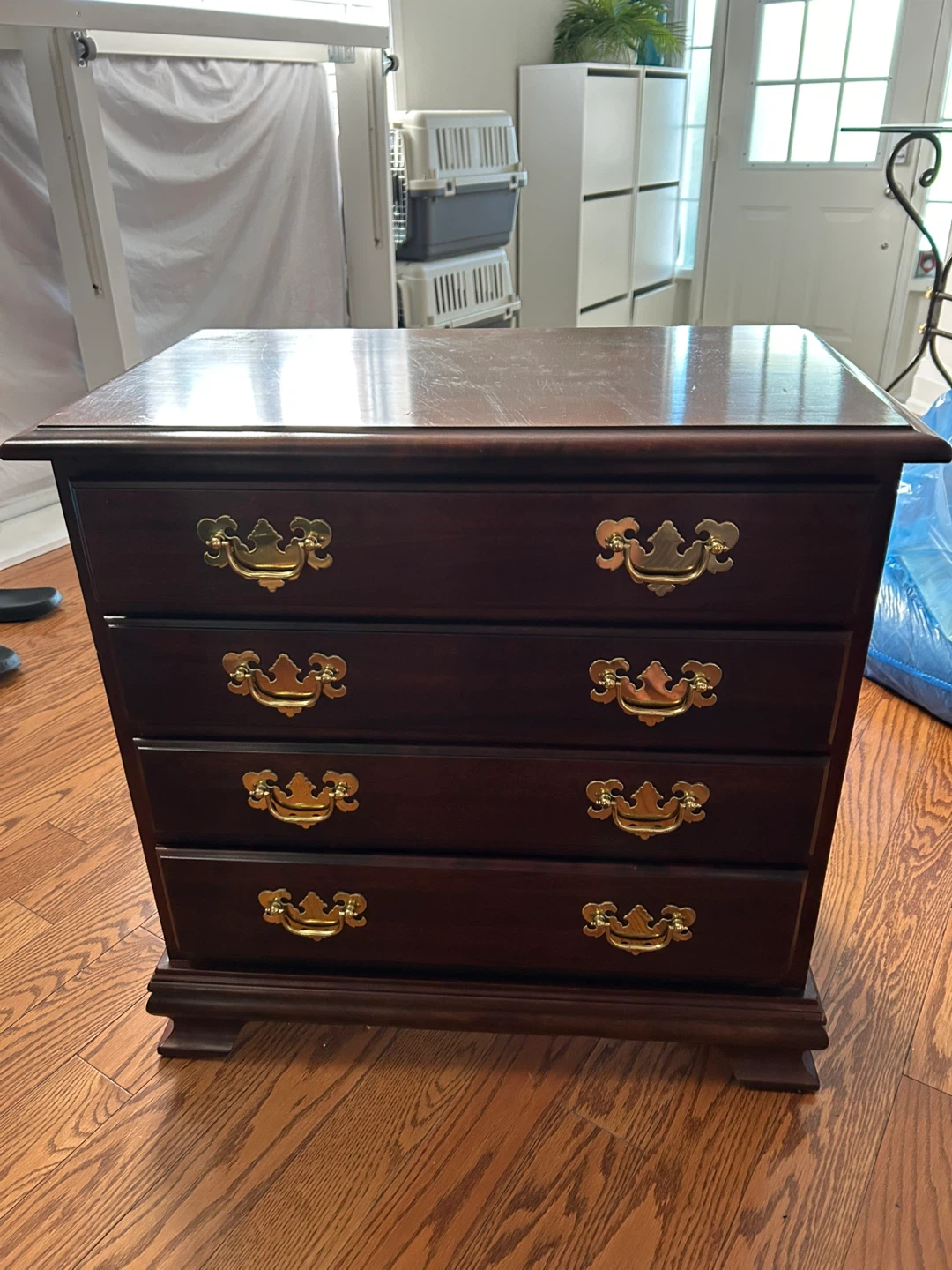 Dark Wood Four-Drawer Chest