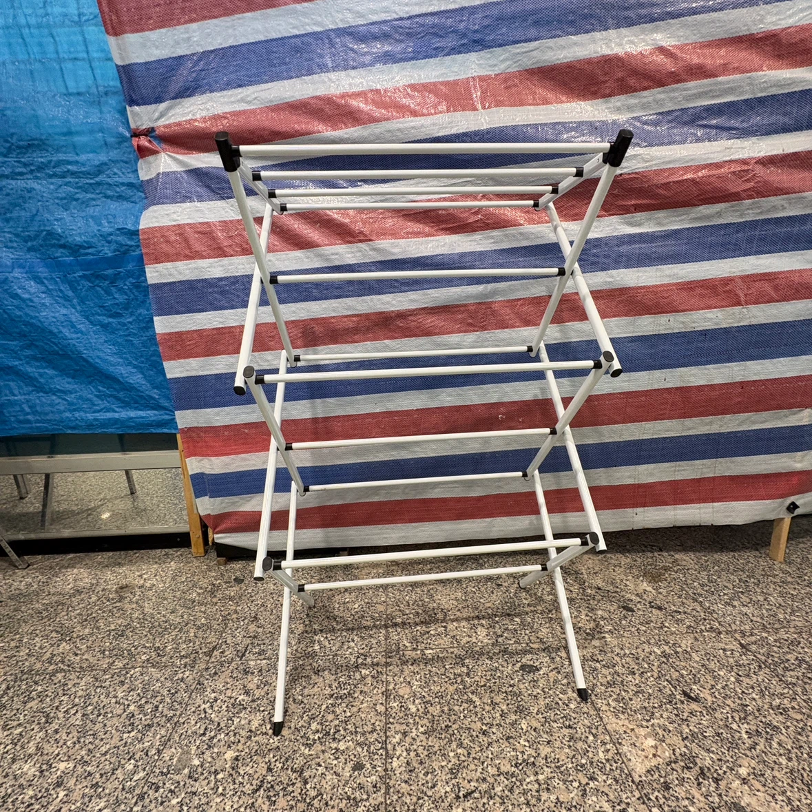 Collapsible White Laundry Drying Rack