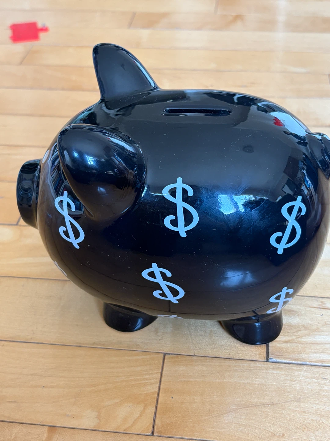 Glass Black Money Sign Piggy Bank - photo 2