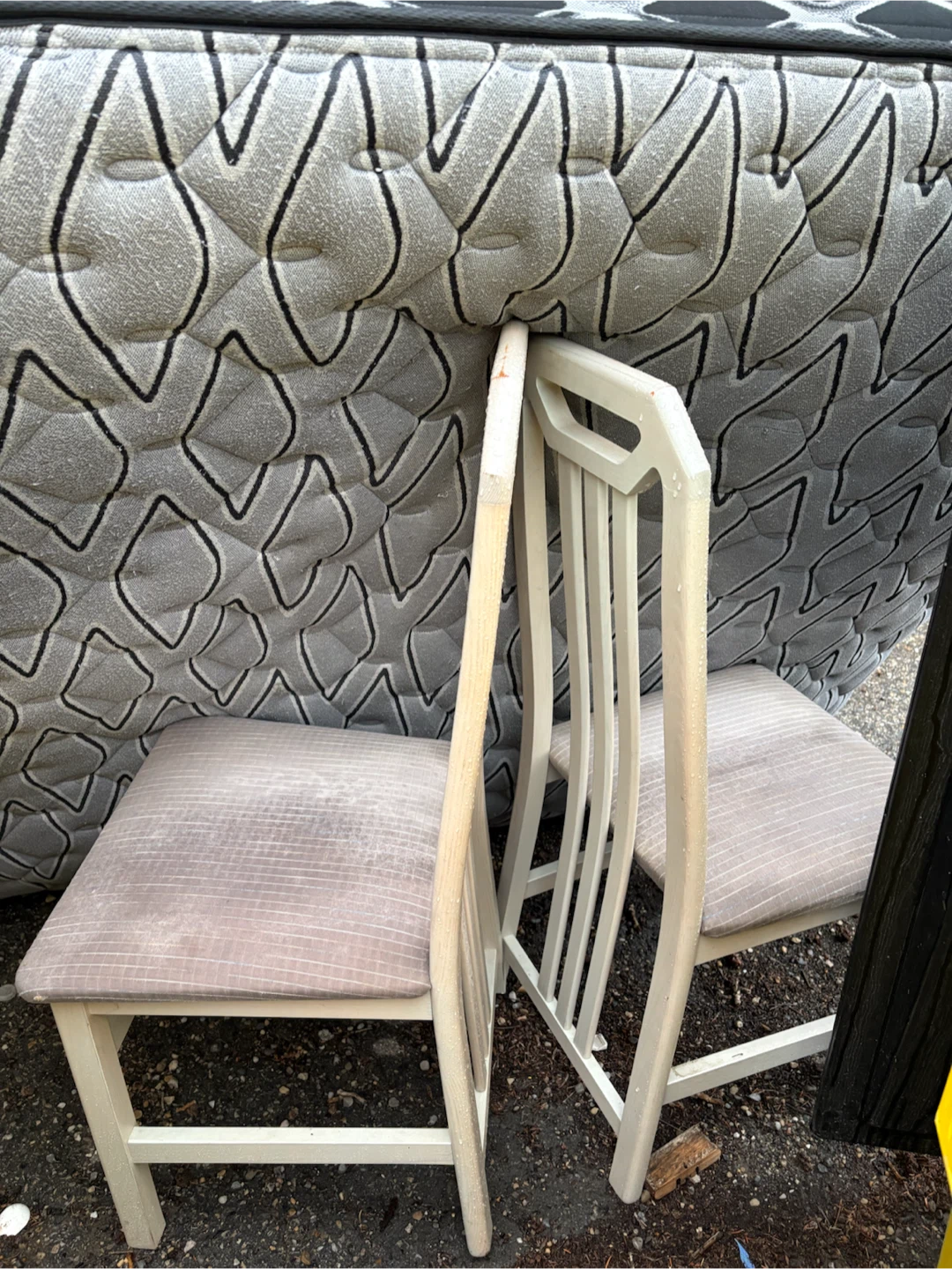Set of two off-white dining chairs
