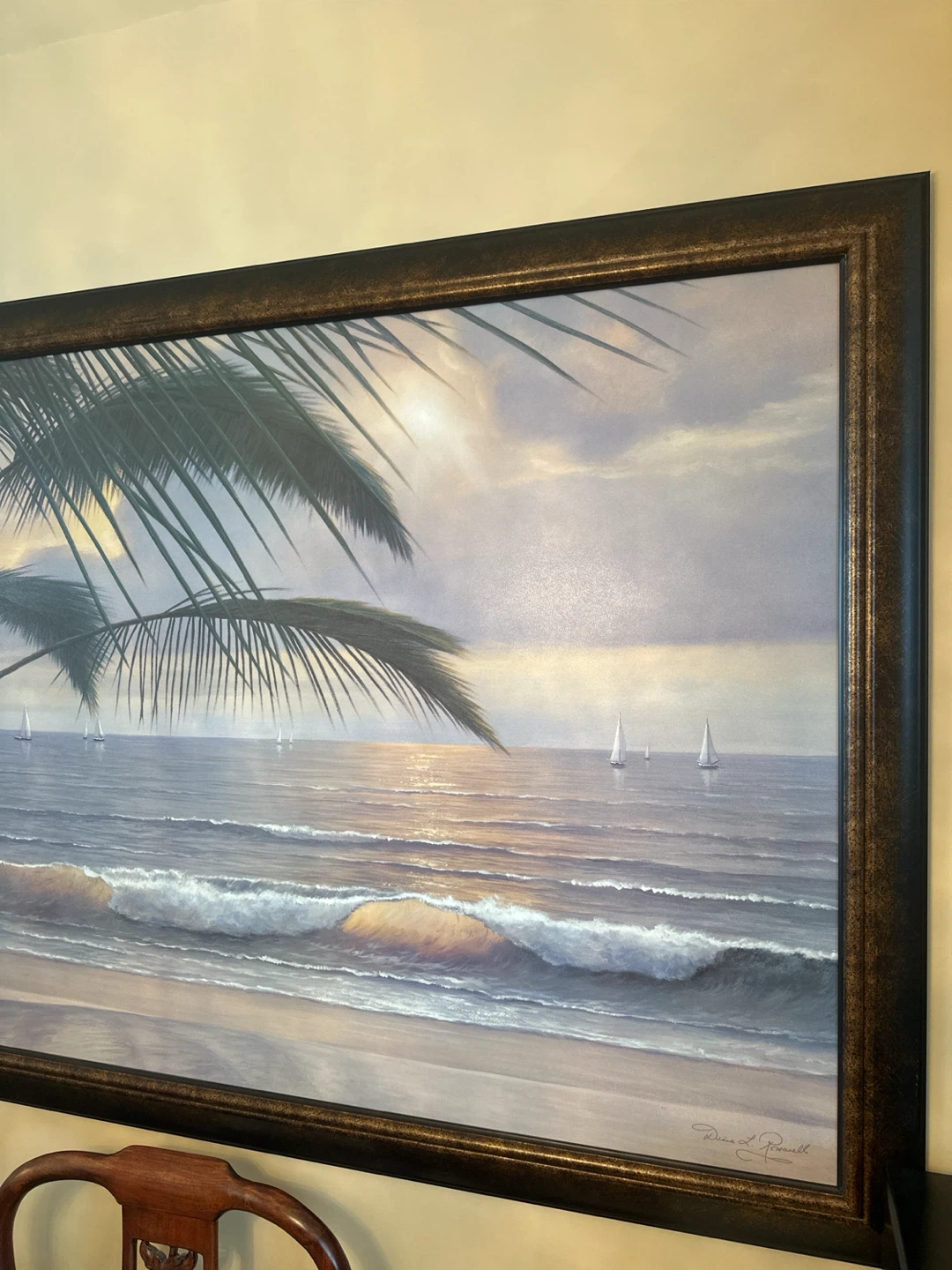 Diane L. Rowell framed tropical ocean landscape print
