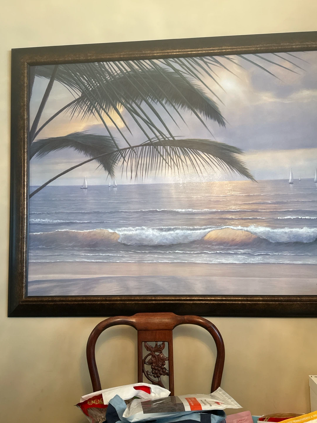 Diane L. Rowell framed tropical ocean landscape print - photo 2