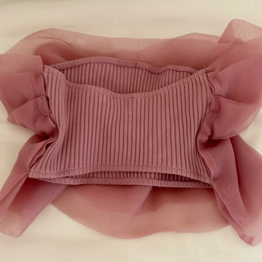 Zara Pink Strapless Ruffle Top - photo 2