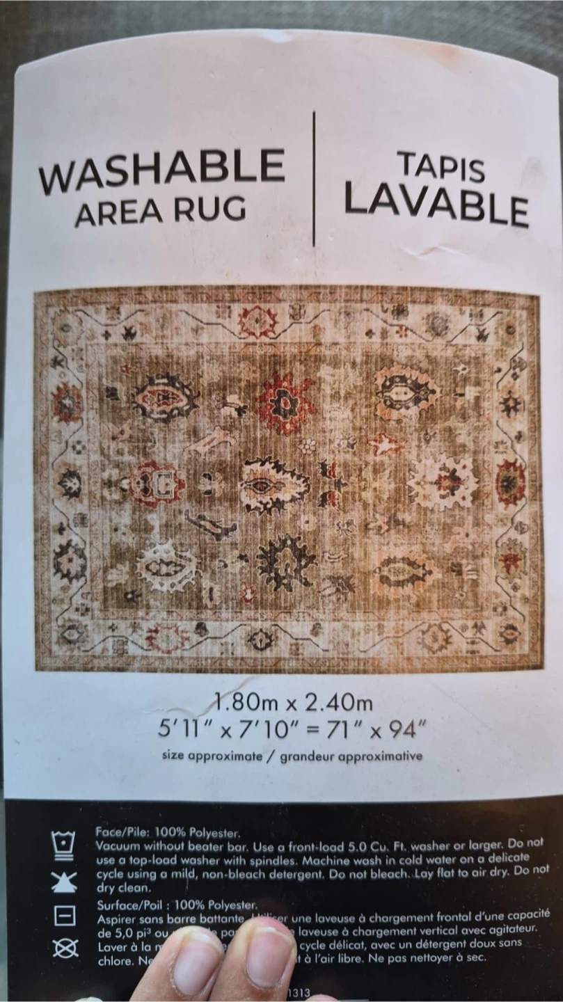 New Washable Area Rug