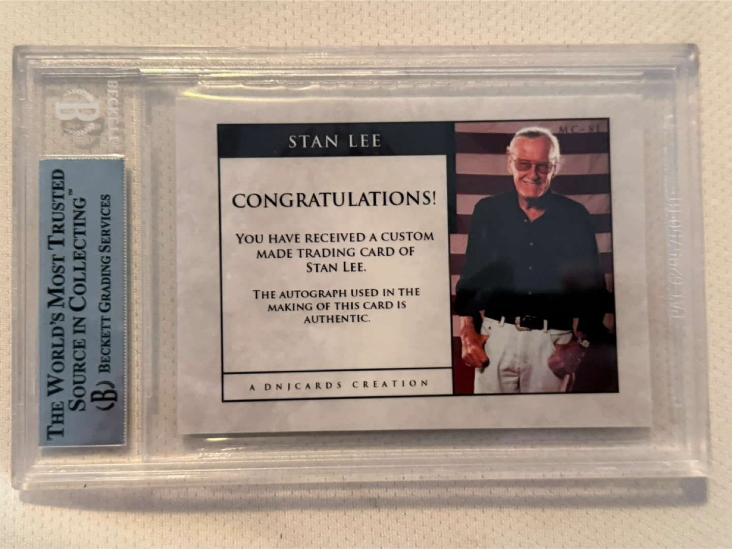 Stan Lee 1 of 1 Custom Autograph Trading Card - photo 2