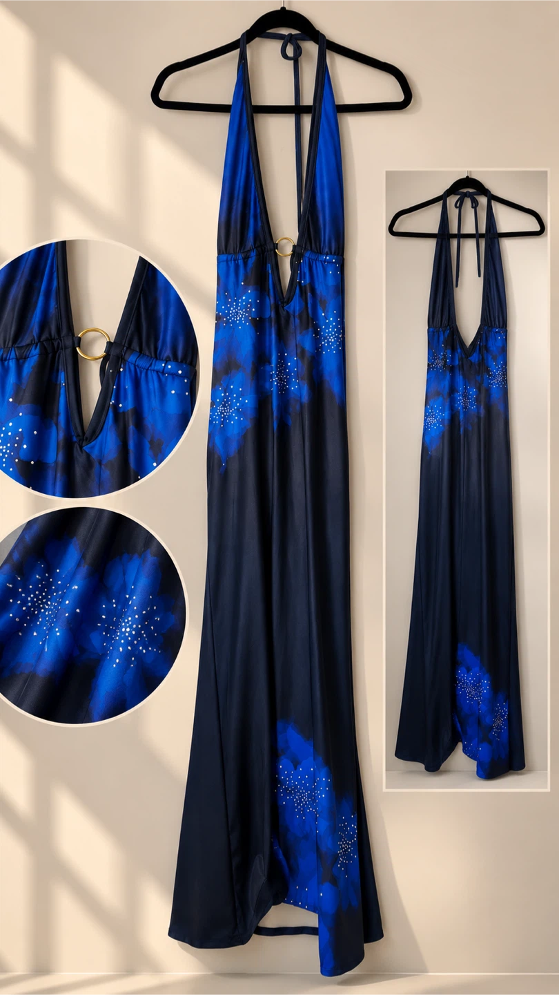 Blue Halter Maxi Dress - photo 4