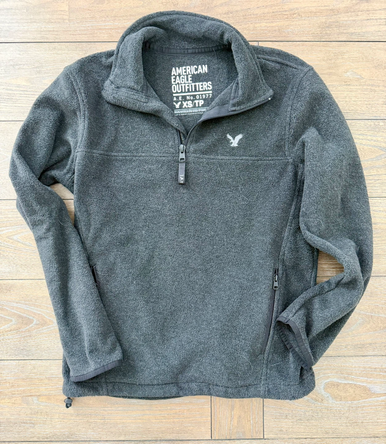 American Eagle Outfitters Grey Fleece Quarter-Zip