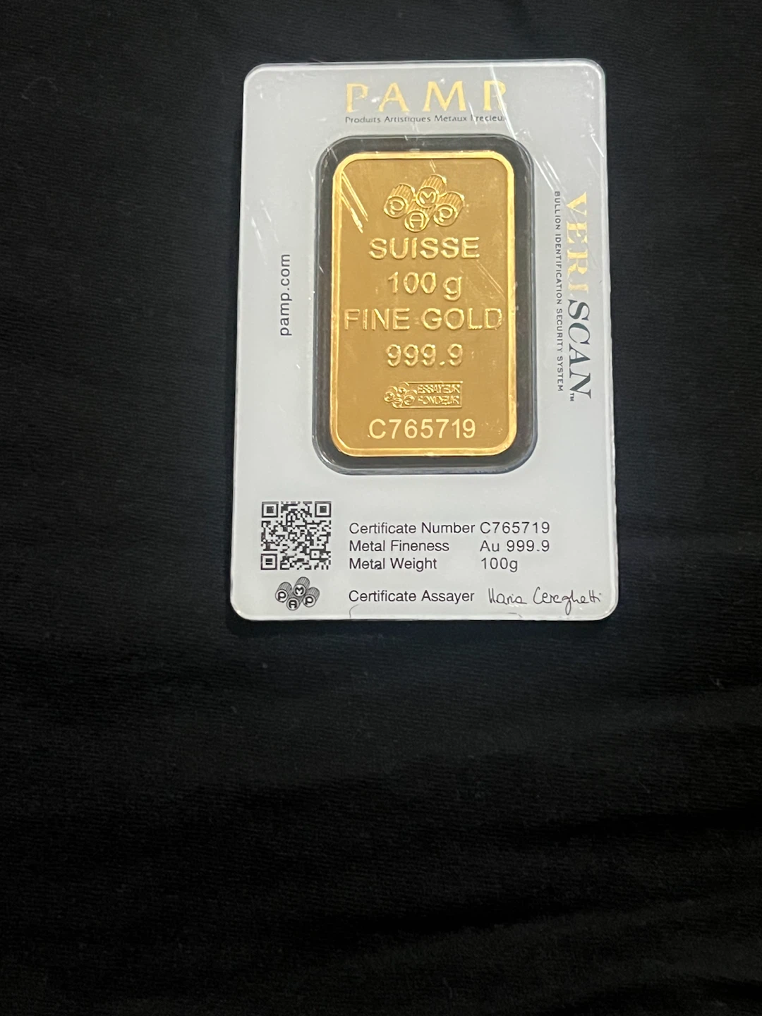 PAMP Suisse 100g Fine Gold Bar 999.9 - photo 2