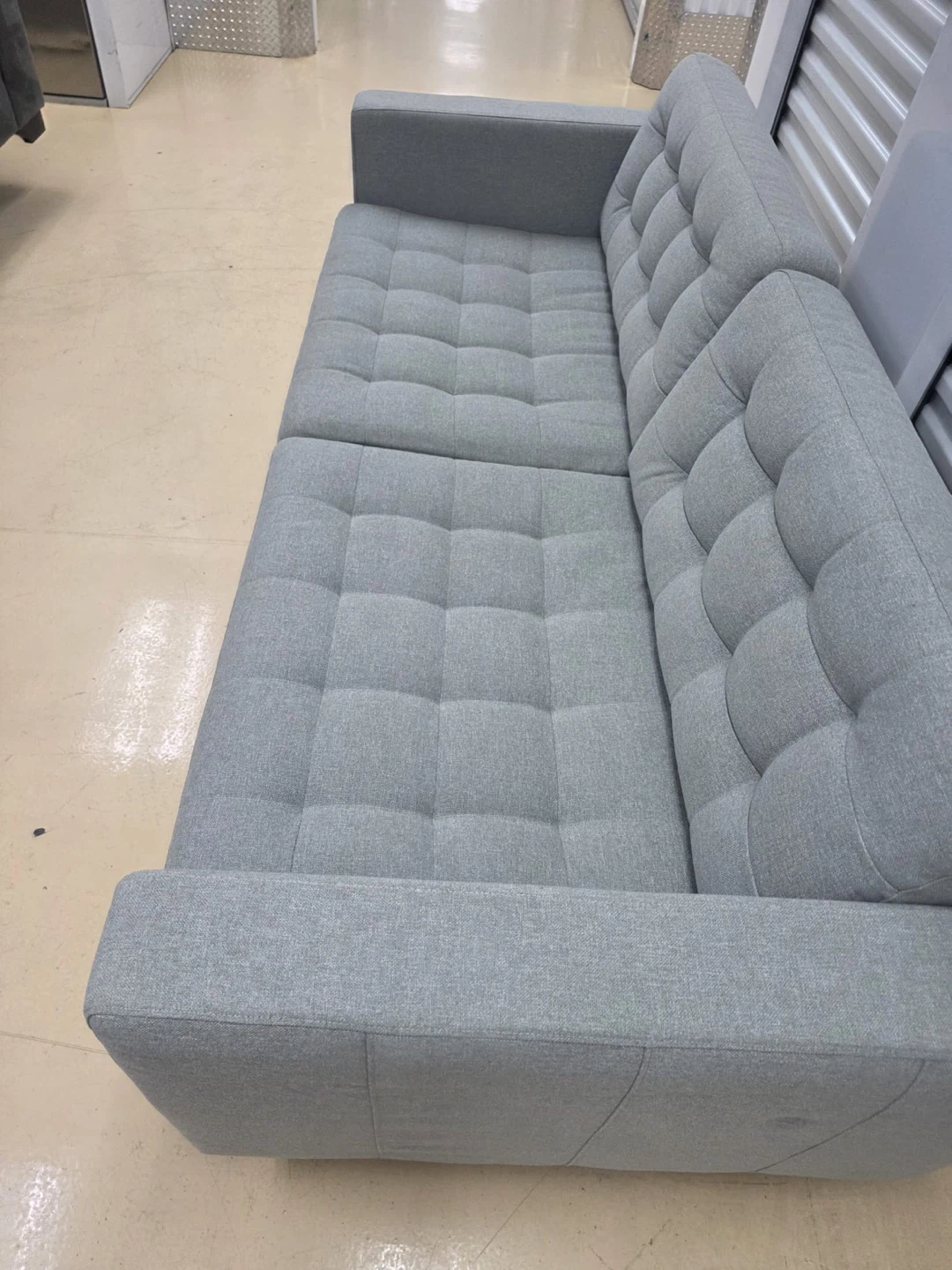 Ikea Mid-Century Modern Light Grey Sofa - photo 2