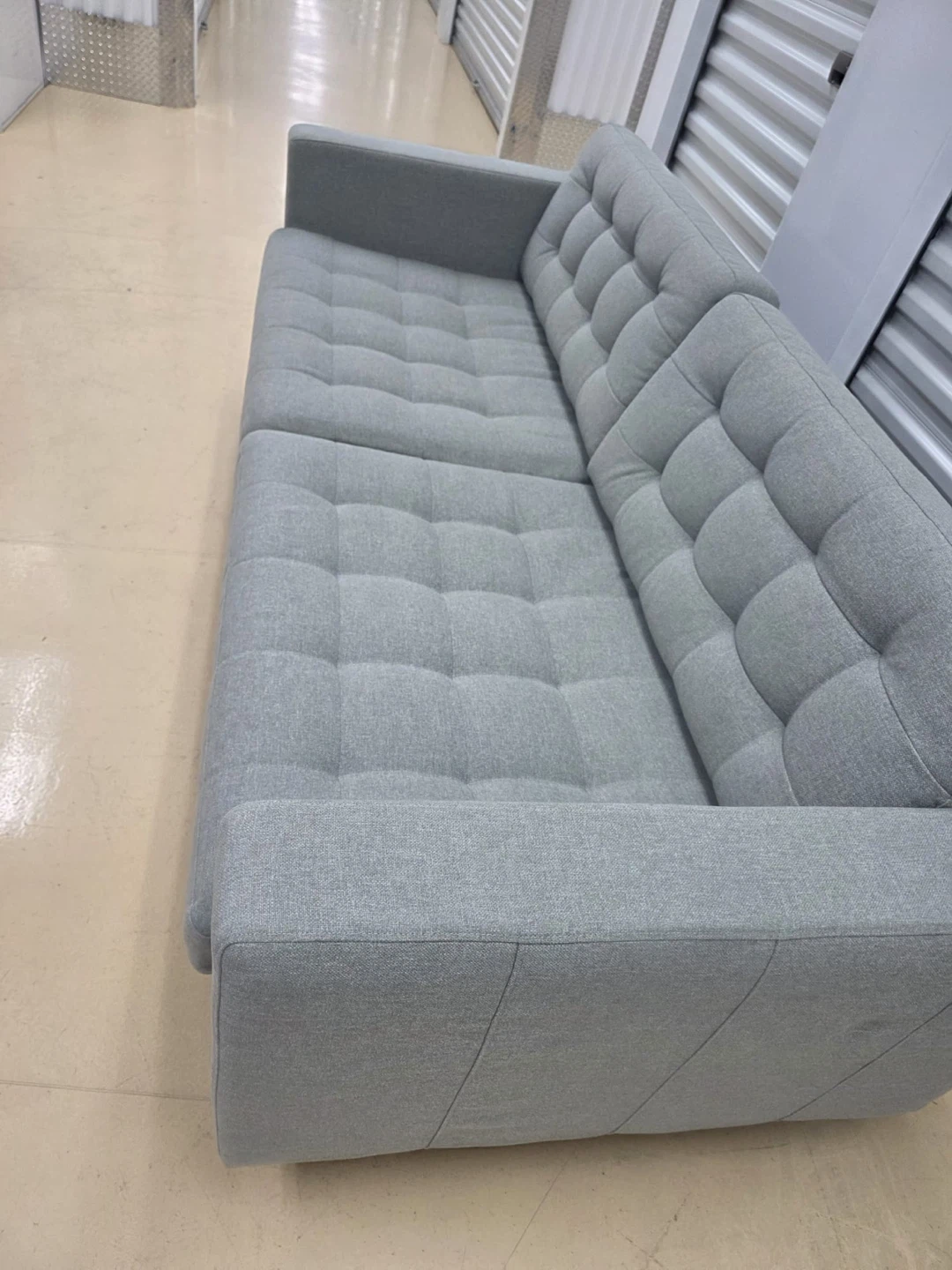 Ikea Mid-Century Modern Light Grey Sofa - photo 4