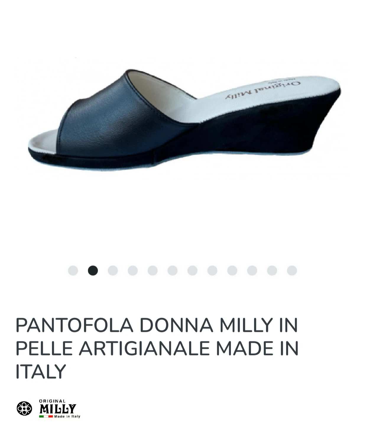 Original Milly Italian Leather Wedge Slippers