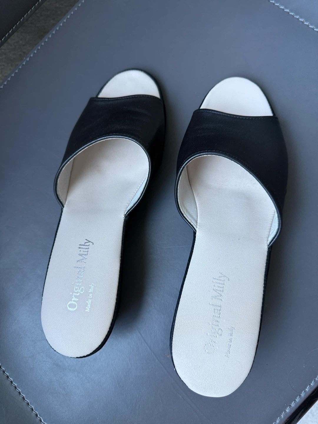 Original Milly Italian Leather Wedge Slippers - photo 3