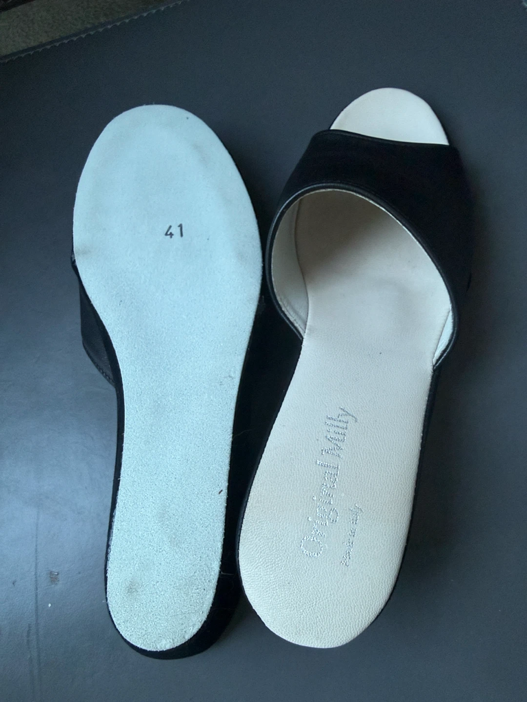 Original Milly Italian Leather Wedge Slippers - photo 4
