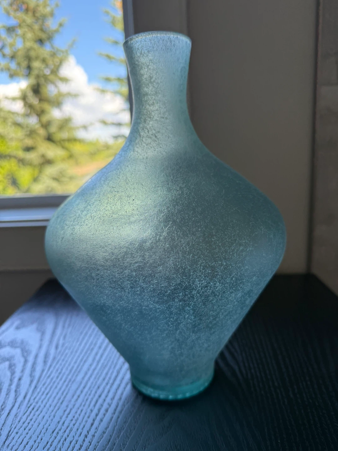 Lovely turquoise  glass vase - photo 2
