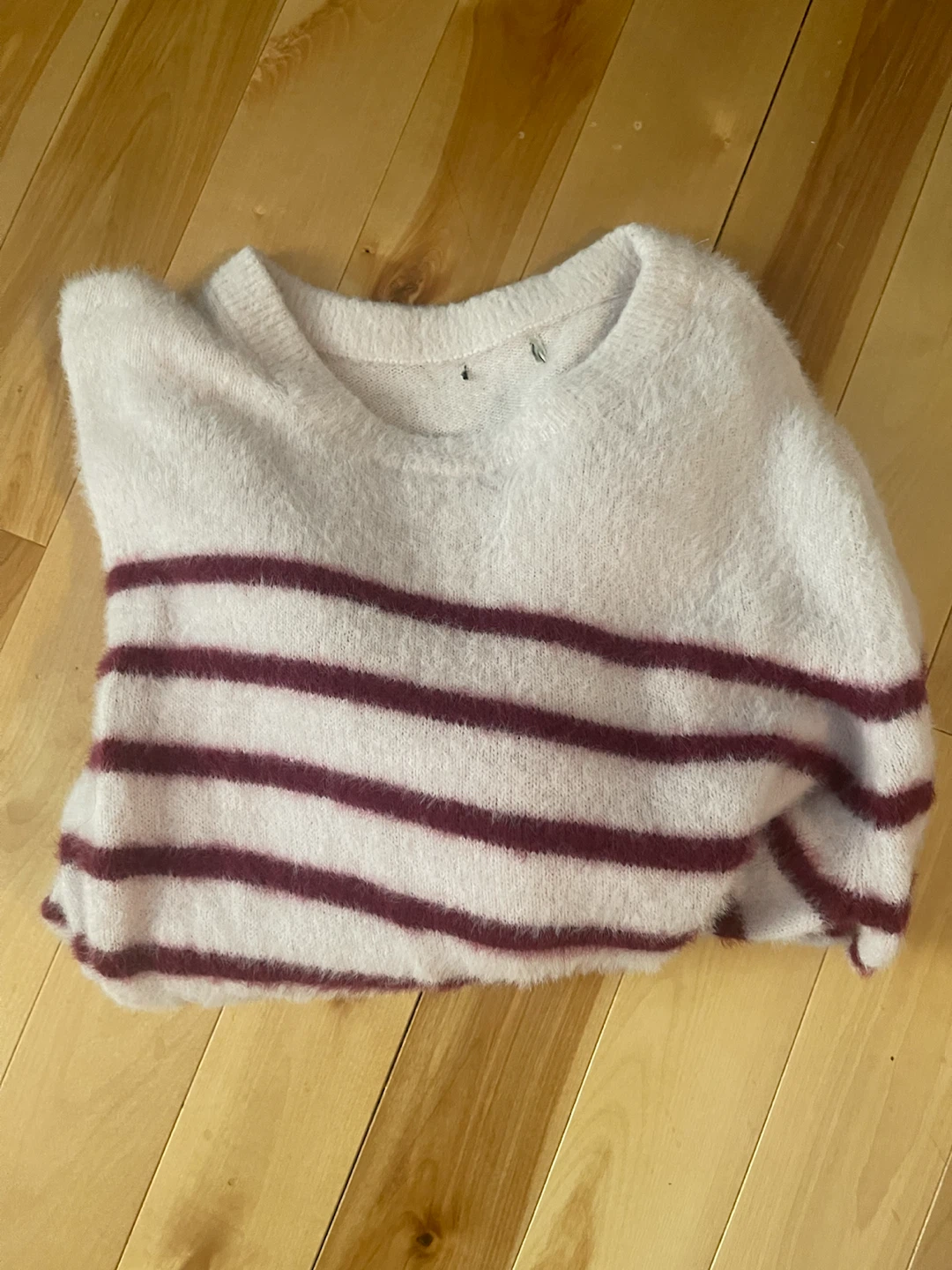 Striped Fuzzy Knit Sweater