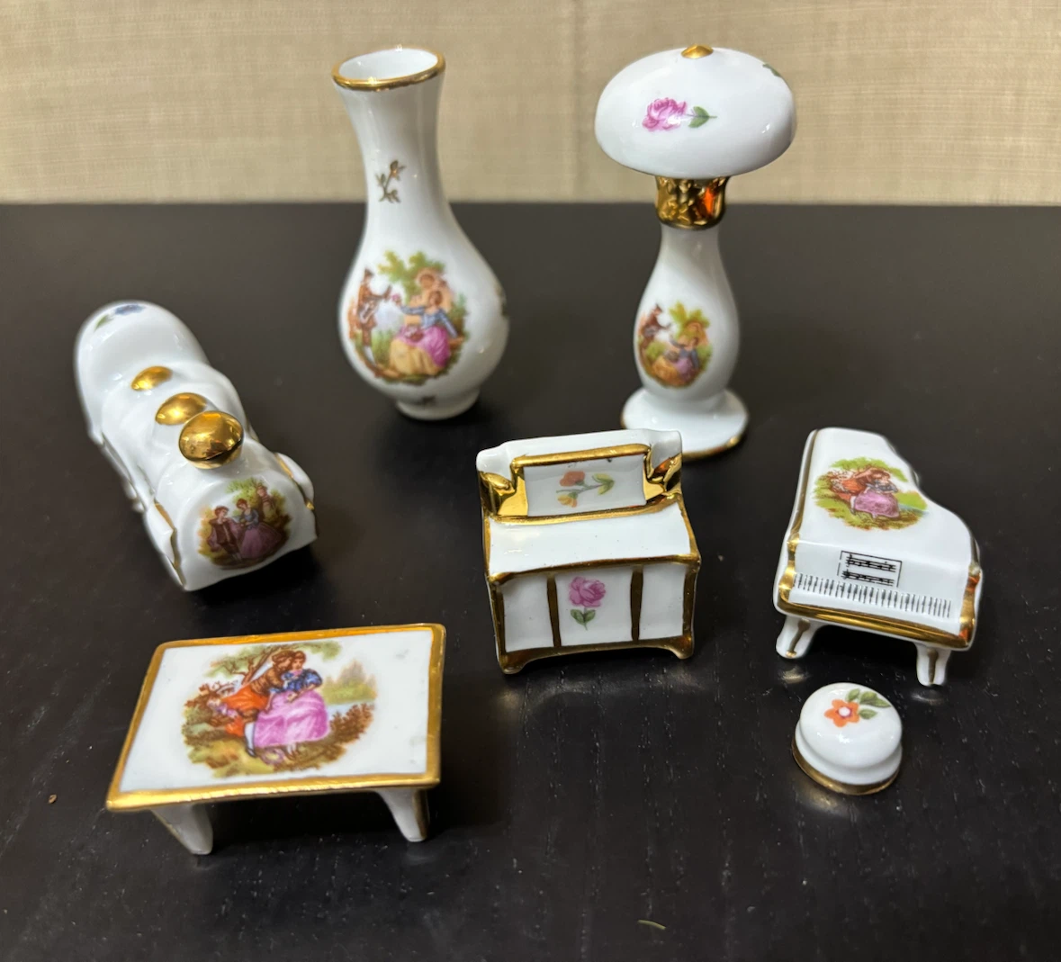 Set of 6 Limoges Porcelain Miniatures