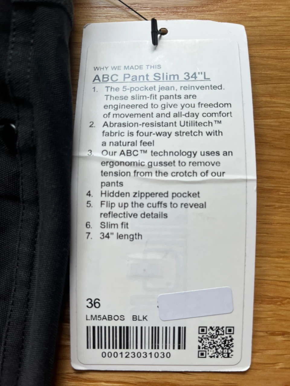 Lululemon ABC Pant Slim 36x34 Black - photo 4