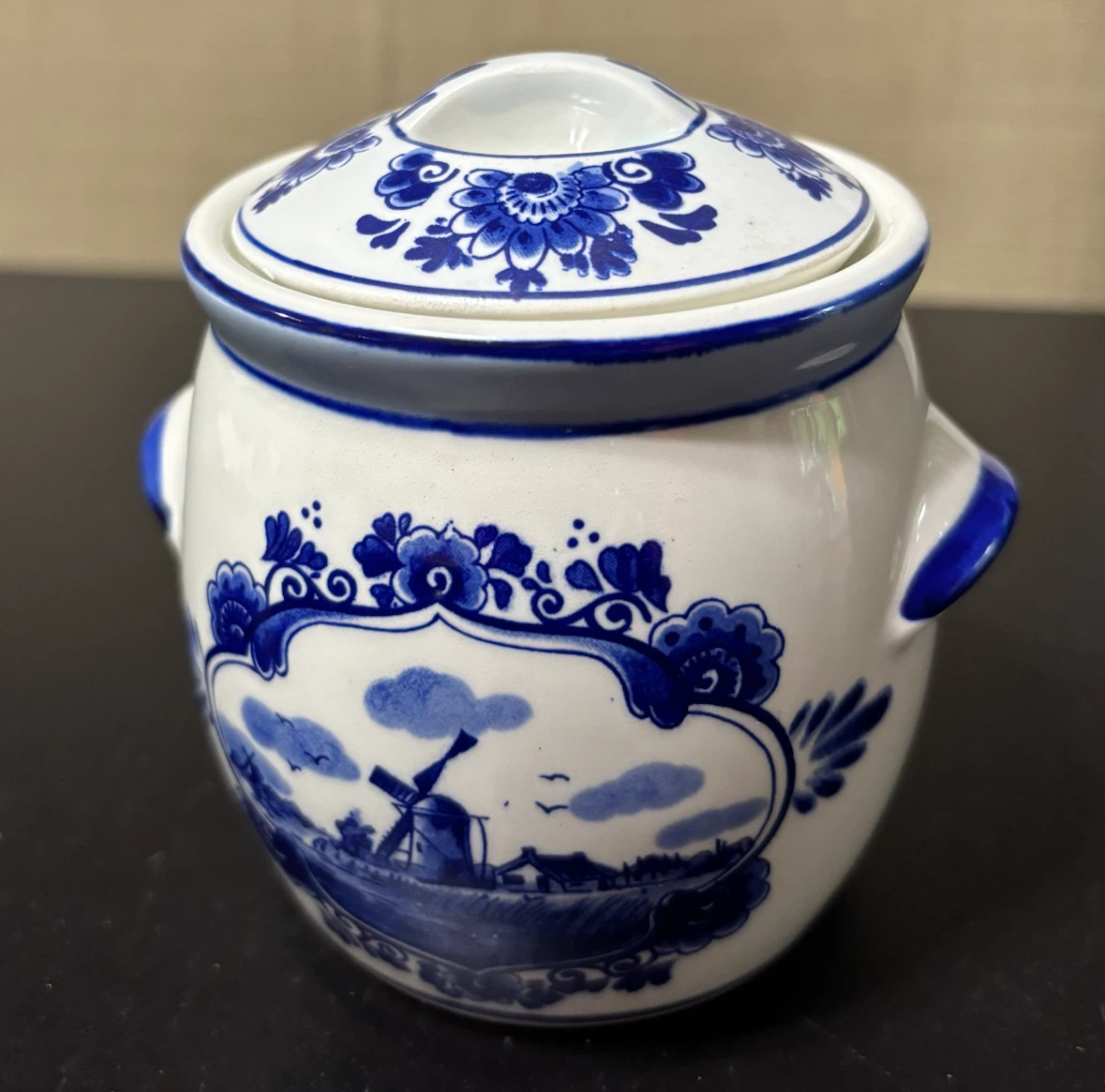 Vintage Porcelain Delft Jar for Marne's Mustard