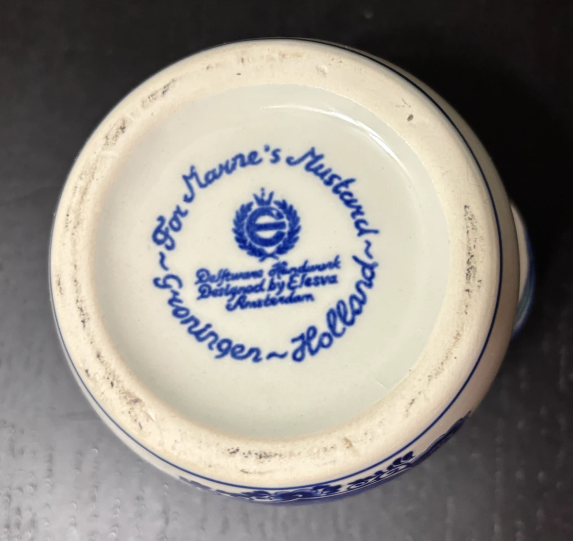 Vintage Porcelain Delft Jar for Marne's Mustard - photo 4