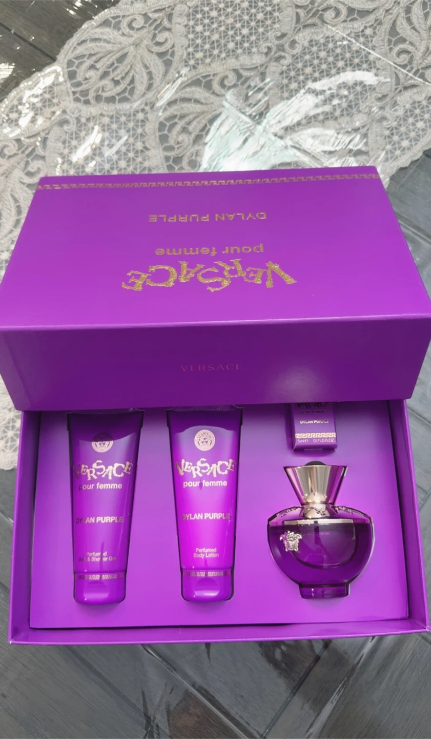 Brand New Versace Dylan Purple 4-Piece Perfume Gift Set