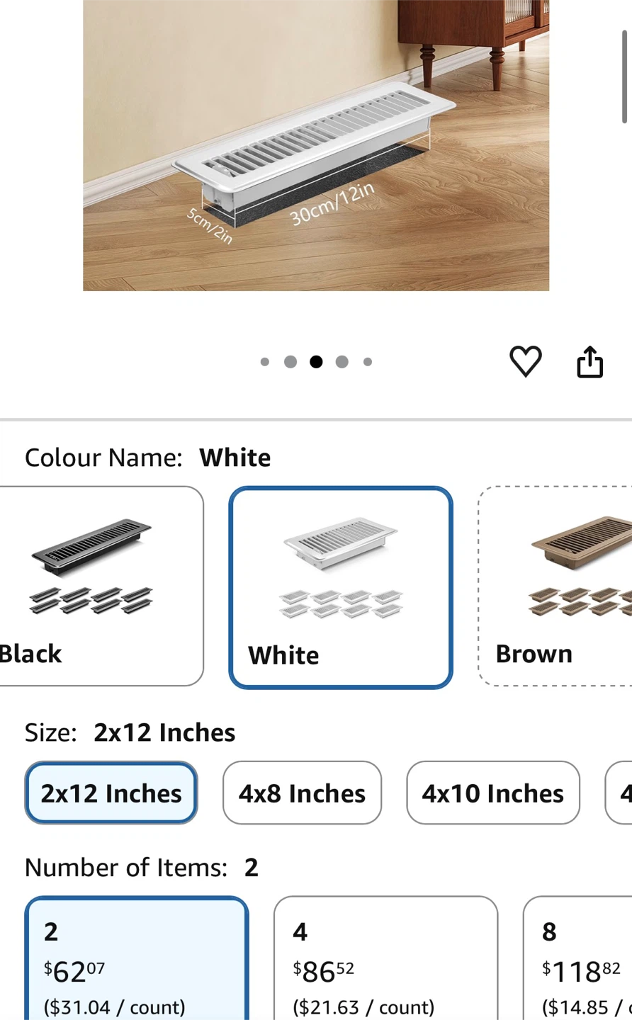 2 White Floor Registers New in Box - photo 2