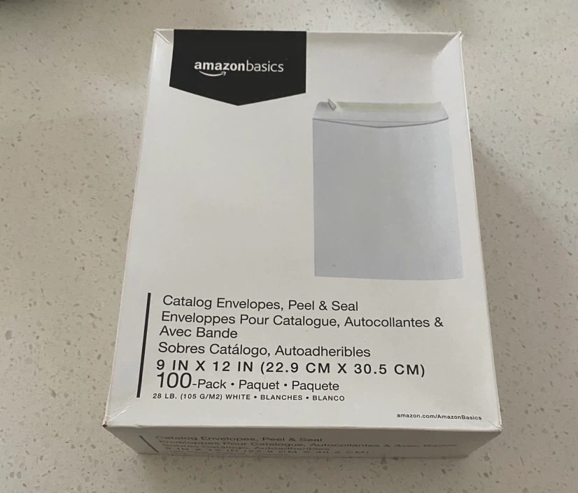 AmazonBasics 100-Pack Catalog Envelopes