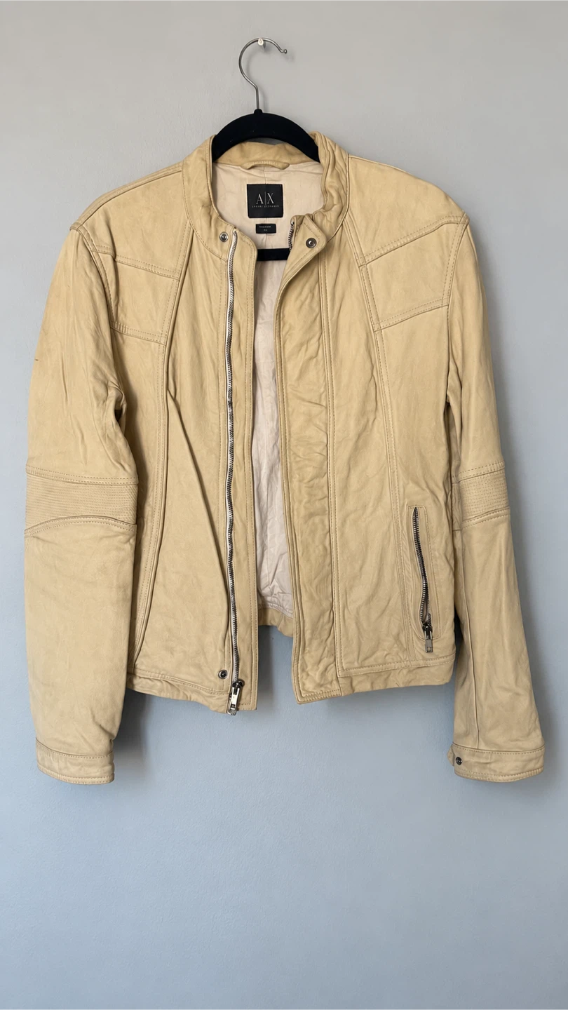 A|X Armani Exchange Beige Leather Jacket - photo 2
