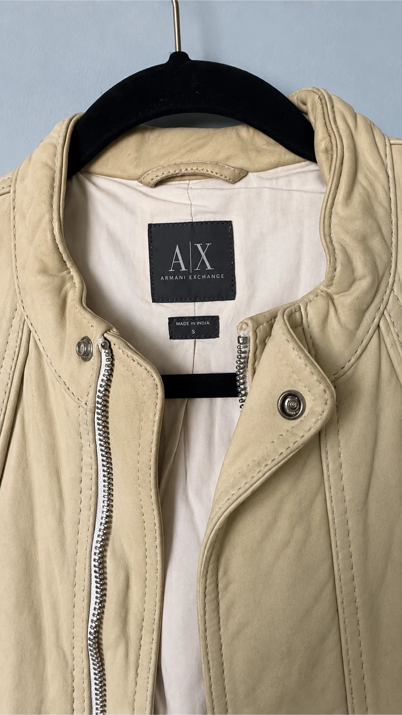 A|X Armani Exchange Beige Leather Jacket - photo 4
