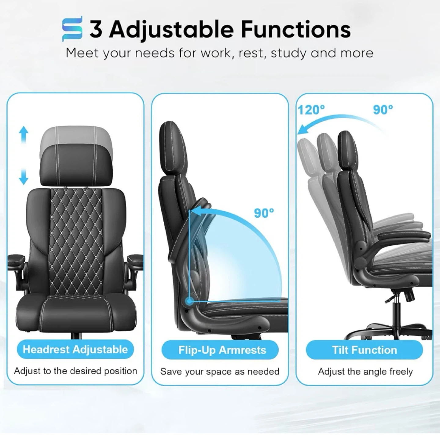 Ergonomic Office Chair with Flip-Up Armrests - photo 2